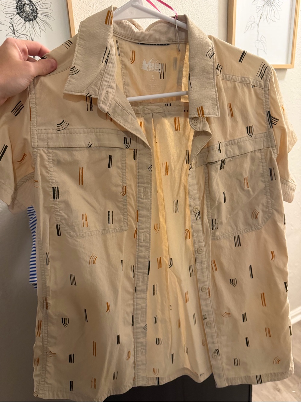 Reel Legends Light Beige Short-Sleeve Printed Shirt Jacket